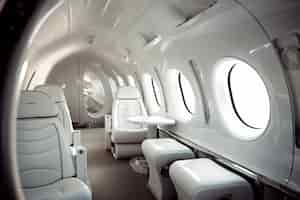 Foto gratuita limpiar el interior del avión