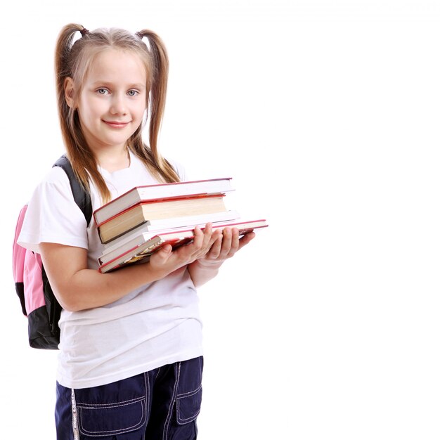 Linda chica con libros