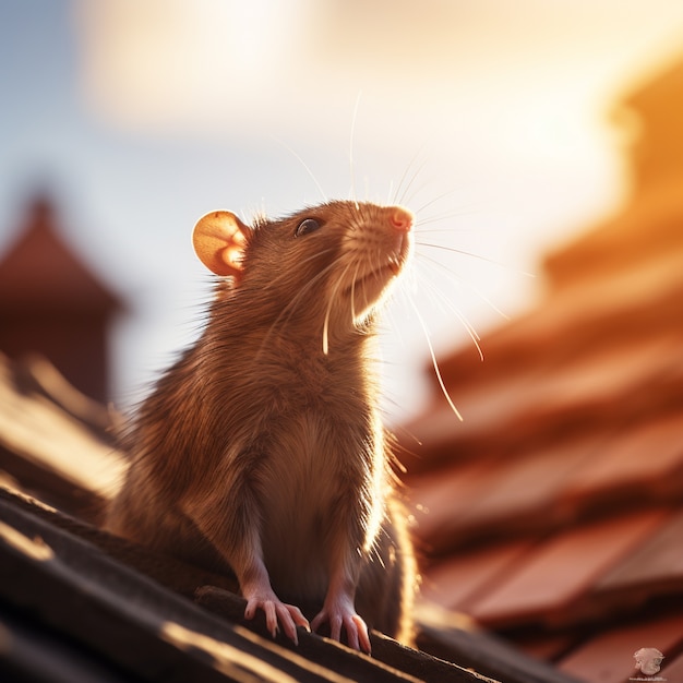 Foto gratuita linda rata viviendo al aire libre