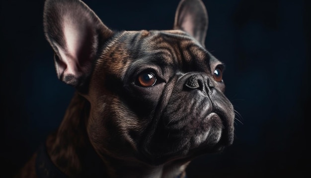 Foto gratuita lindo cachorro de bulldog francés mirando la cámara generada por ai