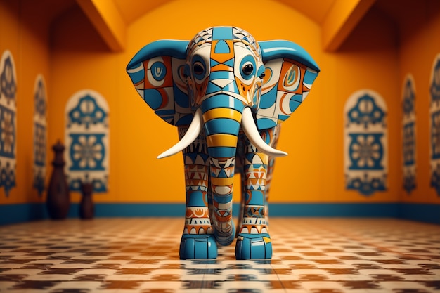 Foto gratuita lindo elefante en estudio