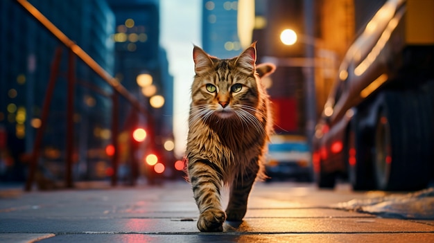 Foto gratuita lindo gato peludo al aire libre