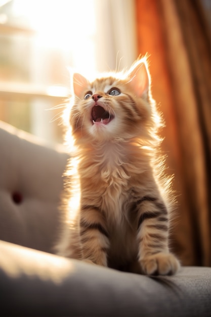 Foto gratuita lindo gato relajante en el interior