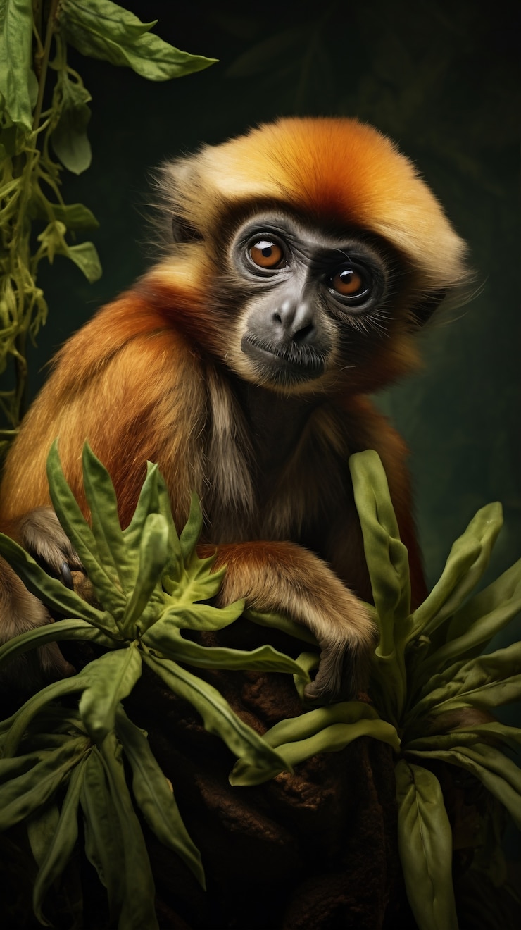 Foto gratuito el lindo gibón en la naturaleza