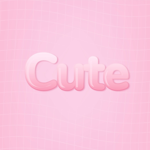 Lindo en palabra en estilo de texto rosa chicle