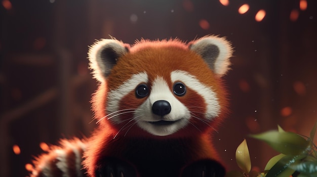 Foto gratuita un lindo panda rojo
