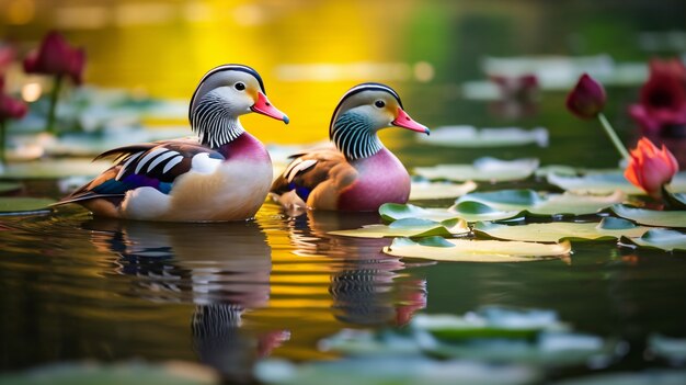 Lindo pato viviendo la vida en la naturaleza