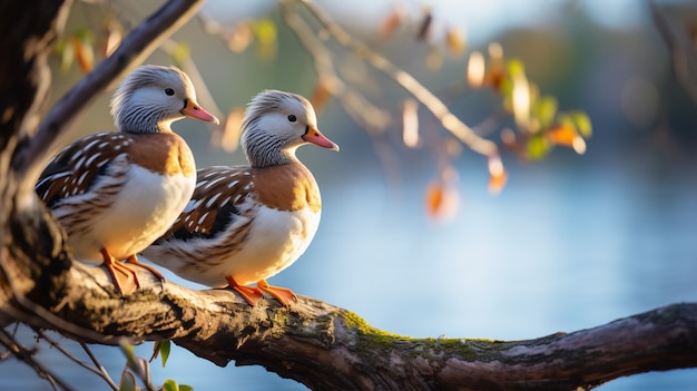 Lindo pato viviendo la vida en la naturaleza