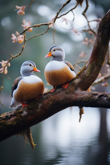 Lindo pato viviendo la vida en la naturaleza