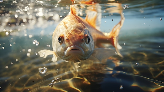 Foto gratuita lindo pez bajo el agua