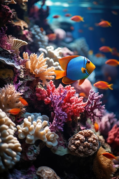 Foto gratuita lindo pez cerca del arrecife de coral