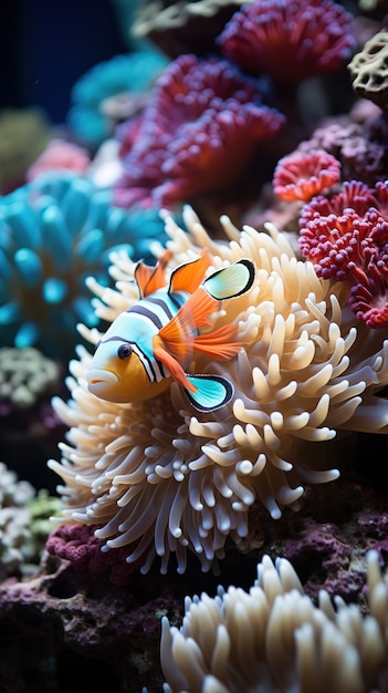 Foto gratuita lindo pez cerca del arrecife de coral