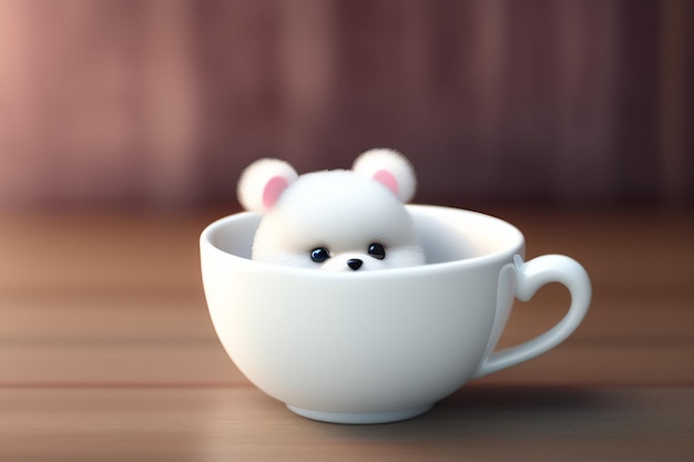 Foto gratuita un lindo ratoncito en una taza