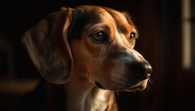 Lindo retrato de cachorro dachshund de pura raza sentado al aire libre generado por AI