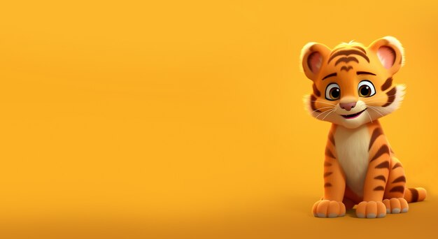 Lindo tigre en estudio con espacio de copia