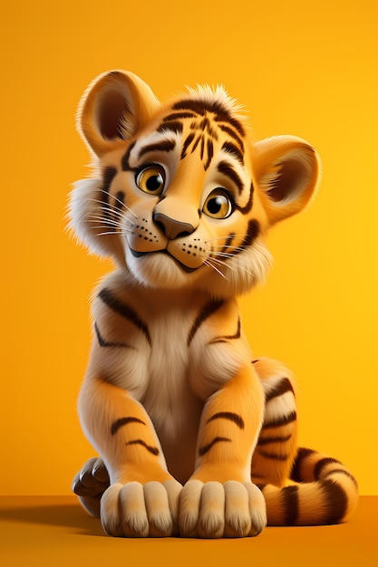 Foto gratuita lindo tigre en estudio