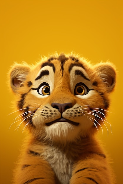 Foto gratuita lindo tigre en estudio