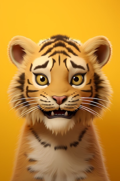 Foto gratuita lindo tigre en estudio