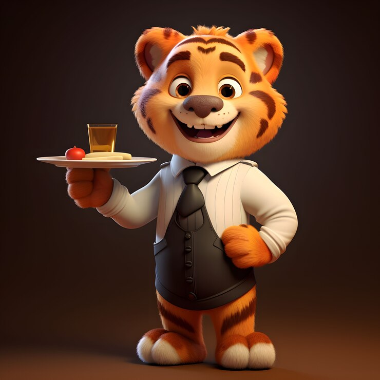 Foto gratuito lindo tigre vistiendo ropa