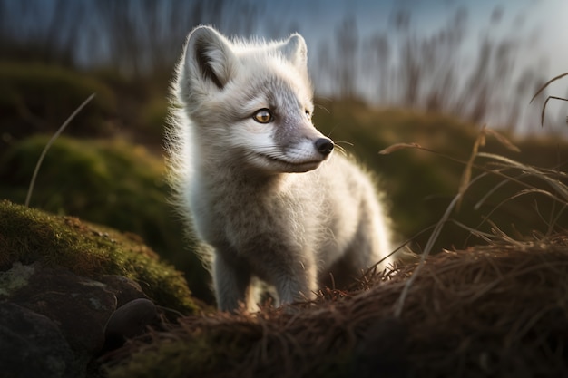 Foto gratuita lindo zorro en la naturaleza