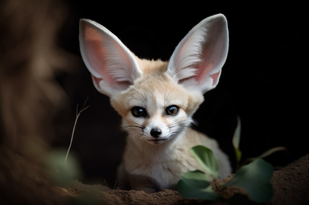 Lindo zorro en la naturaleza