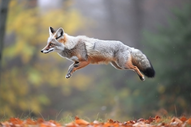 Lindo zorro en la naturaleza