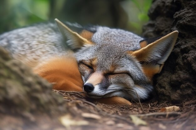 Lindo zorro en la naturaleza