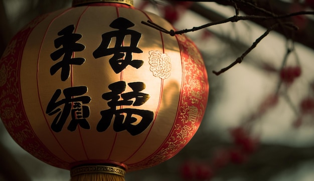 La linterna china ilumina la cultura tradicional que simboliza la prosperidad generada por la IA