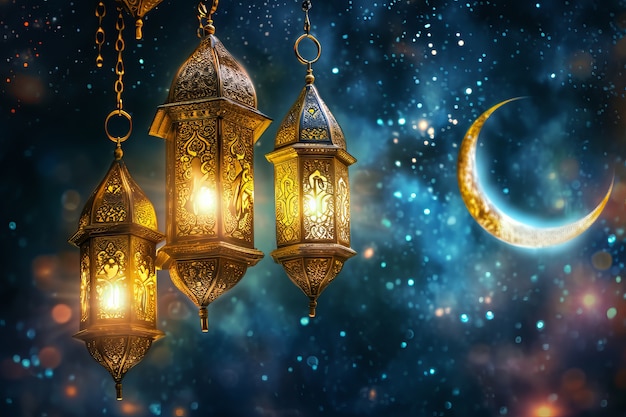Linterna de estilo fantasía para la celebración islámica del Ramadán