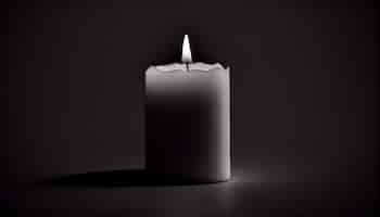 Foto gratuita la llama parpadea en una vela que brilla en la oscuridad generada por ia