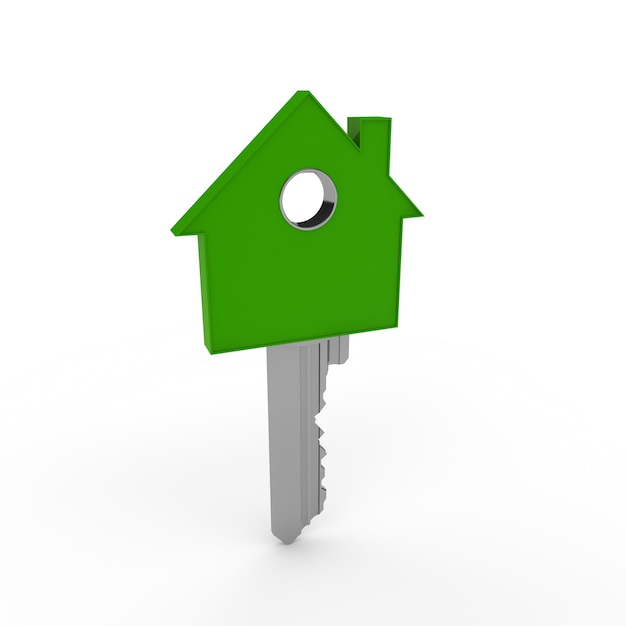 Foto gratuita llave con forma de casa de color verde