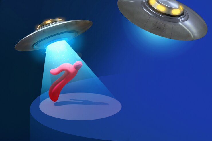 Foto gratuito llegada del concepto de extraterrestres con juguete.