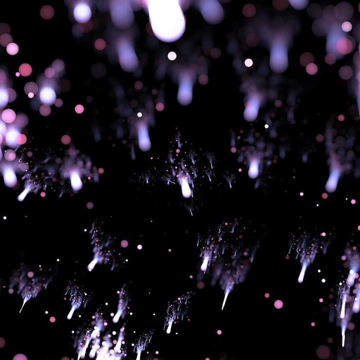 Foto gratuito lluvia abstracta con luz en colores morados