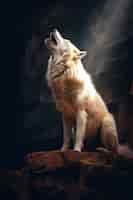 Foto gratuita lobo en entorno natural