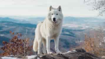 Foto gratuita lobo en entorno natural