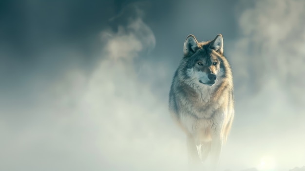 Foto gratuita el lobo salvaje en la naturaleza