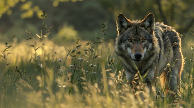 El lobo salvaje en la naturaleza