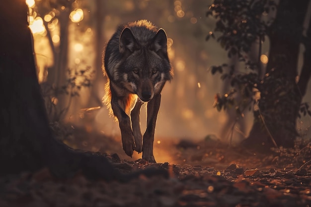 Foto gratuita el lobo salvaje en la naturaleza