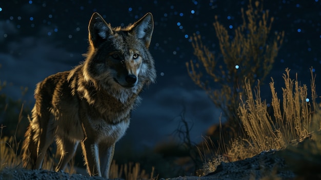 Foto gratuita el lobo salvaje en la naturaleza