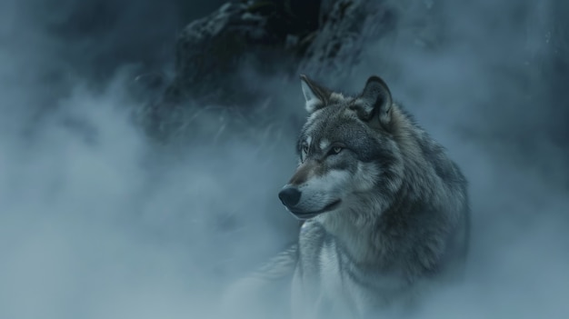 Foto gratuita el lobo salvaje en la naturaleza