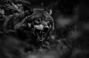 Foto gratuita el lobo salvaje en la naturaleza