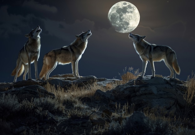 Foto gratuita el lobo salvaje en la naturaleza