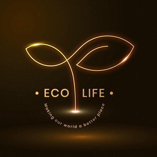 Logotipo ambiental de vida ecológica con texto