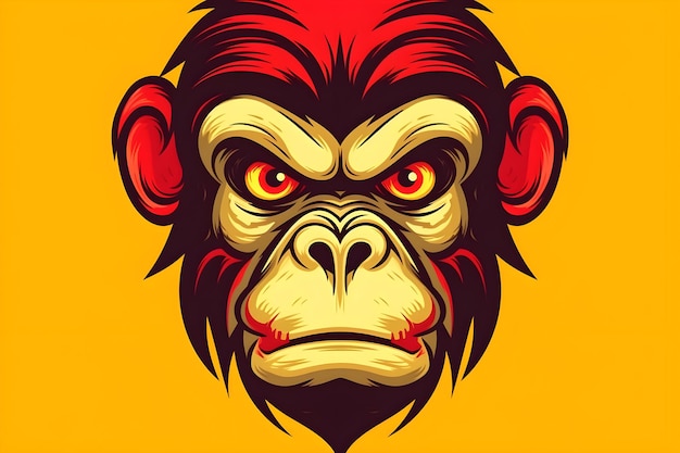 Foto gratuita logotipo de la mascota con cabeza de chimpancé