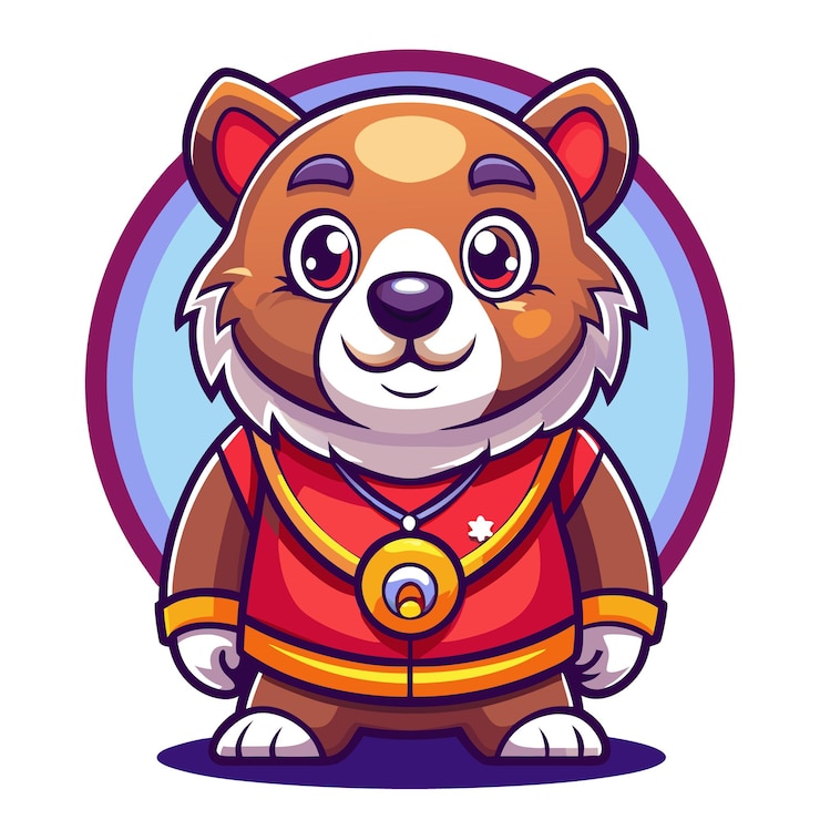 Foto gratuito logotipo de la mascota colorida del oso