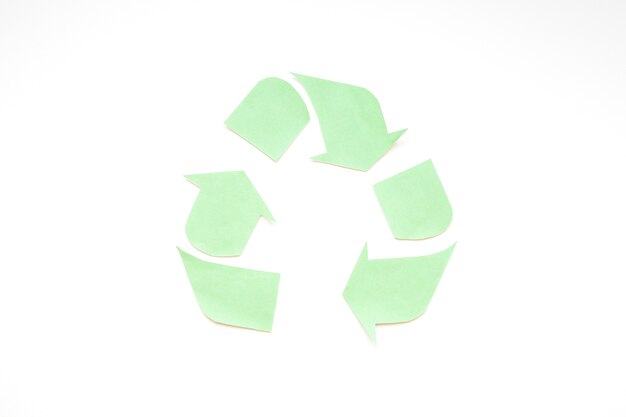 Logotipo de reciclaje de papel verde