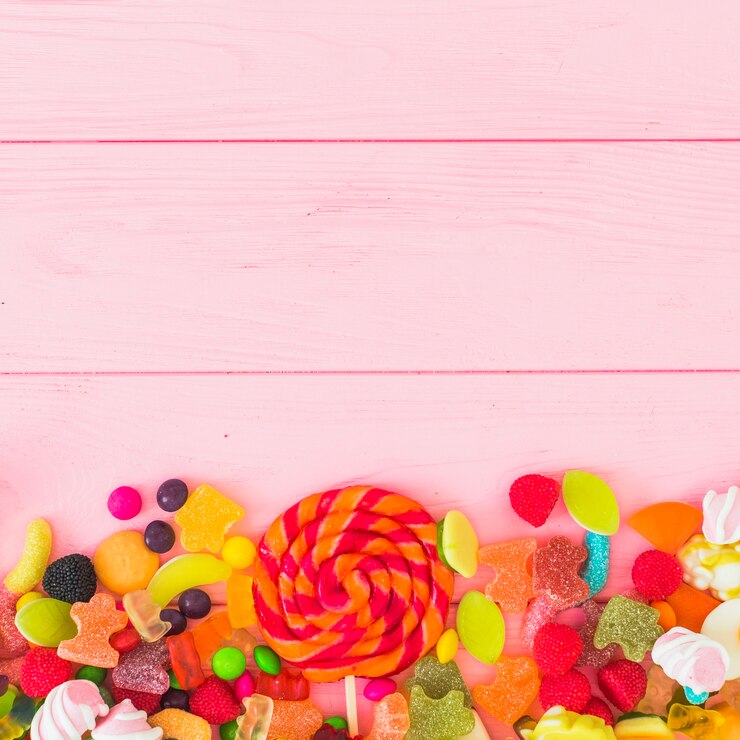 Foto gratuito lollipop y caramelos de gelatina