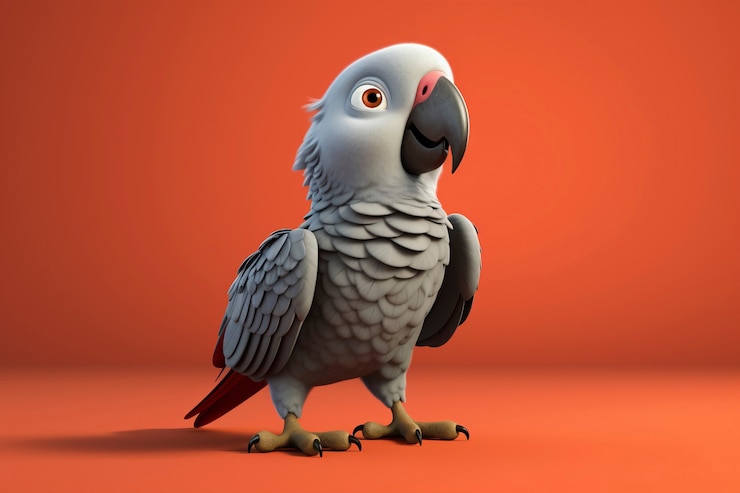 Foto gratuito el loro de dibujos animados en el estudio