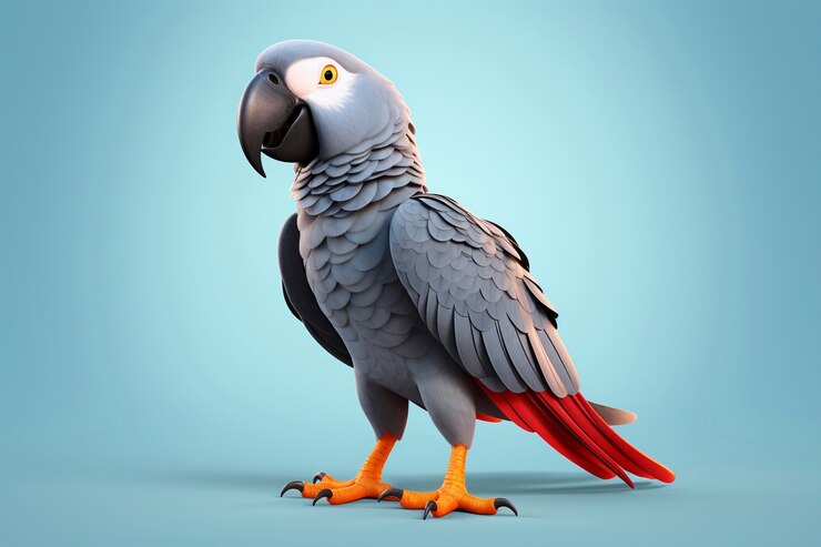 Foto gratuito el loro de dibujos animados en el estudio