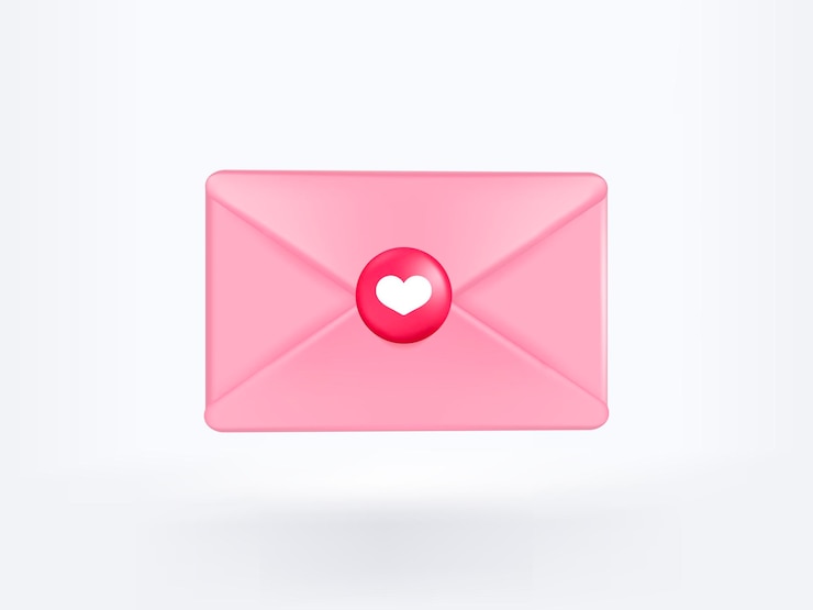 Photo Gratis love letter with heart shape for valentine's day. envelope with heart romantic design.